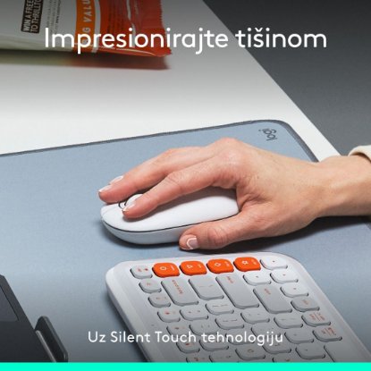 Miš LOGITECH POP, optički, bežični, USB, BT, 1000dpi, bijeli