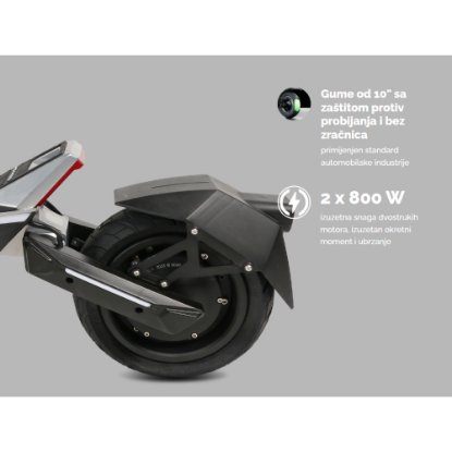 Električni romobil MS ENERGY Flare X, autonomija do 70km, brzina 25km/h, kotači 10", sivi