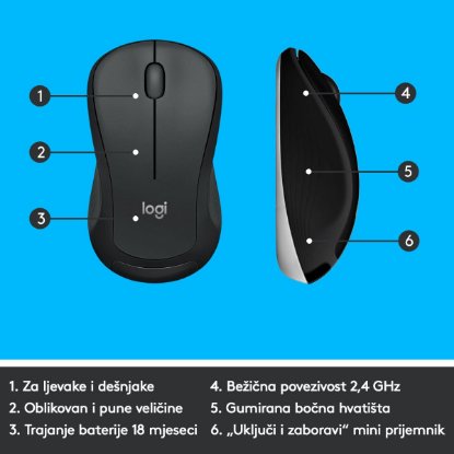 Tipkovnica + miš LOGITECH MK540 Advanced Combo, bežična, crna, Unifying receiver USB