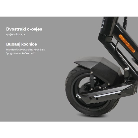 Električni romobil MS ENERGY Flare, autonomija do 60km, brzina 25km/h, kotači 10", crni