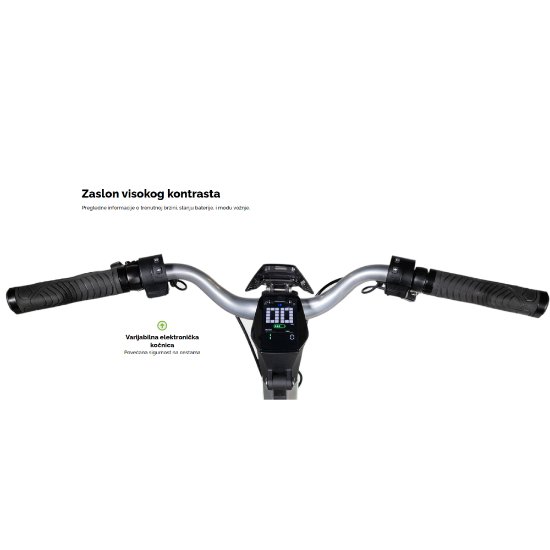 Električni romobil MS ENERGY Flare X, autonomija do 70km, brzina 25km/h, kotači 10", sivi