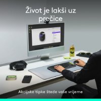 Miš LOGITECH POP, optički, bežični, USB, BT, 1000dpi, bijeli