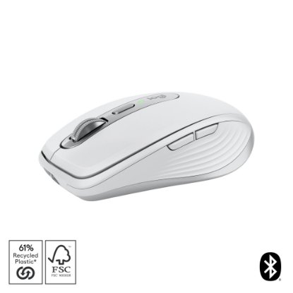 Miš LOGITECH MX Anywhere 3S, laserski, bežični, BT, pale gray