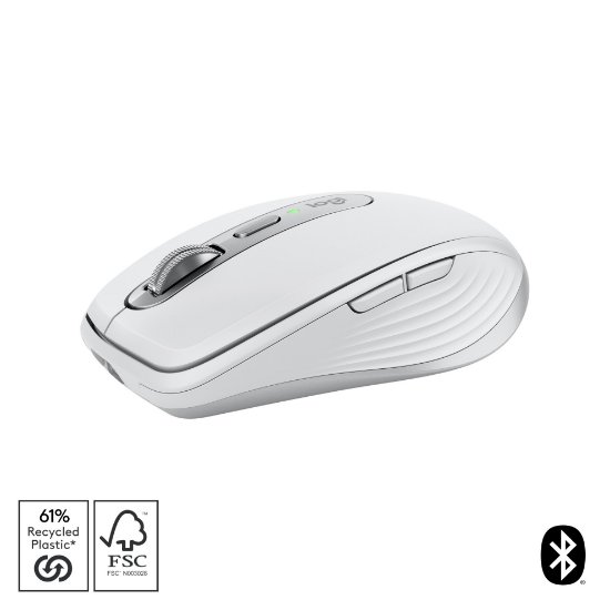 Miš LOGITECH MX Anywhere 3S, laserski, bežični, BT, pale gray