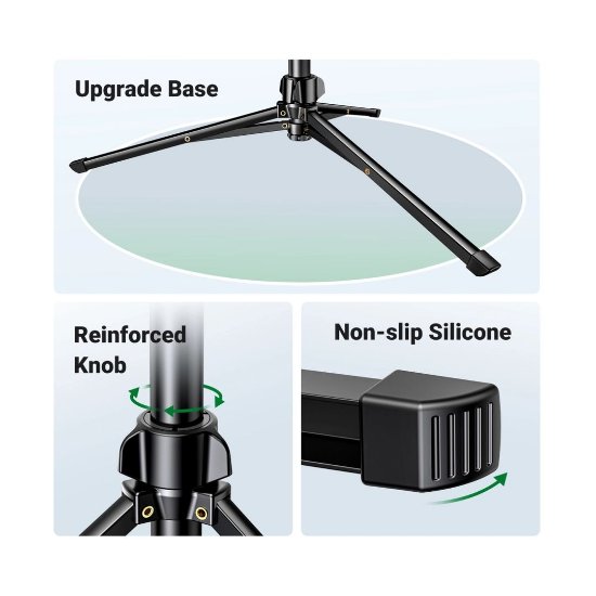 Selfie stick UGREEN LP661, do 7,2", tripod, daljinski, crni