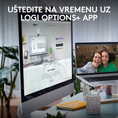 Tipkovnica + miš LOGITECH MK950 Signature Slim Combo, bežična, bijela, Bolt Receiver USB