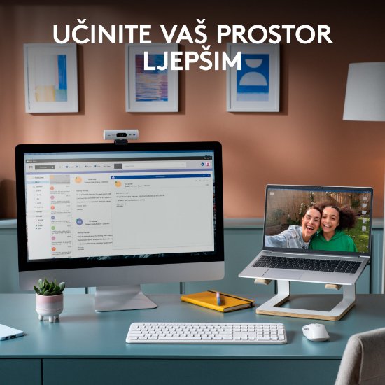 Tipkovnica + miš LOGITECH MK950 Signature Slim Combo, bežična, bijela, Bolt Receiver USB