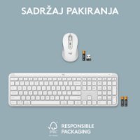 Tipkovnica + miš LOGITECH MK950 Signature Slim Combo, bežična, bijela, Bolt Receiver USB