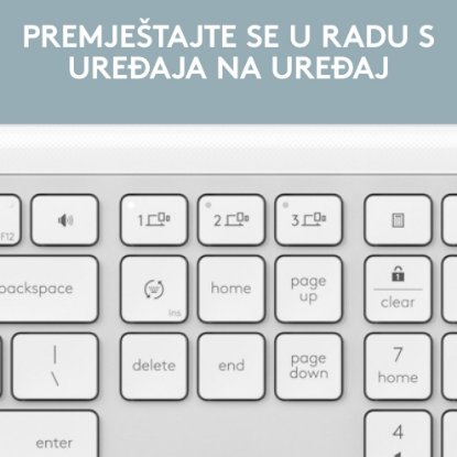 Tipkovnica + miš LOGITECH MK950 Signature Slim Combo, bežična, bijela, Bolt Receiver USB