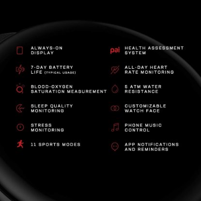 Pametni sat AMAZFIT Zepp E Square, pametne obavijesti, Onyx black