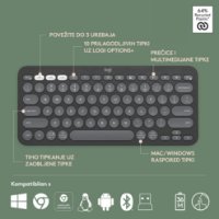 Tipkovnica + miš LOGITECH Pebble 2 Combo, bežična, crna