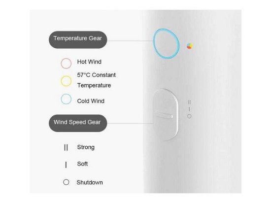 Sušilo za kosu XIAOMI H300 EU, Mi Ionic Hair Dryer, 1600 W, bijelo