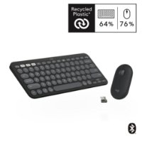 Tipkovnica + miš LOGITECH Pebble 2 Combo, bežična, crna
