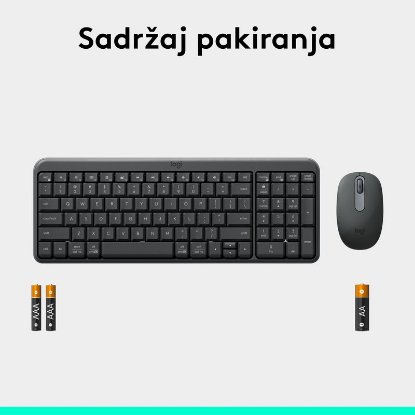 Tipkovnica + miš LOGITECH MK250 Compact Bluetooth Combo, bežična, crna