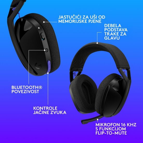 Slušalice LOGITECH Gaming G321, bežične, BT, USB, crne