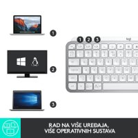 Tipkovnica LOGITECH MX Keys mini, bežična, BT, srebrna