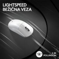Miš LOGITECH Pro X Superlight 2, bežični, optički, 32000dpi, bijeli, USB