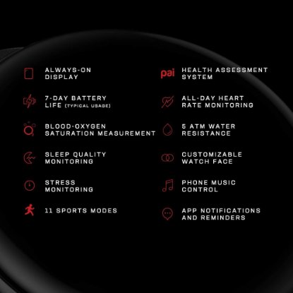 Pametni sat AMAZFIT Zepp E Square, pametne obavijesti, Polar night black