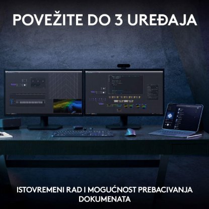 Tipkovnica LOGITECH MX Keys S, bežična, BT, crna