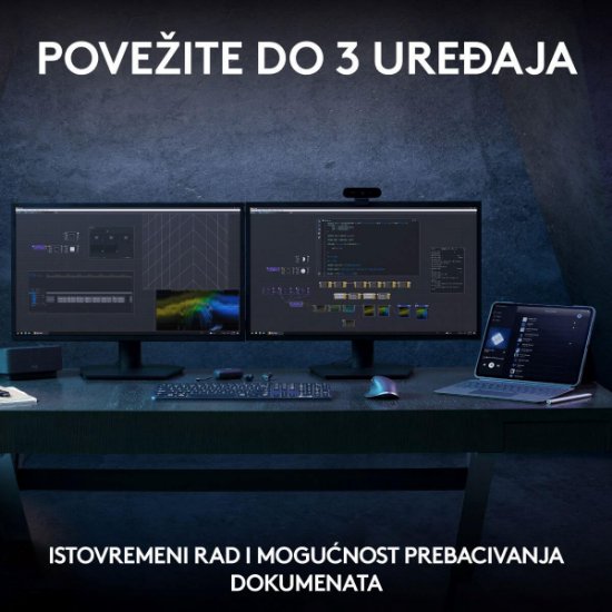 Tipkovnica LOGITECH MX Keys S, bežična, BT, crna