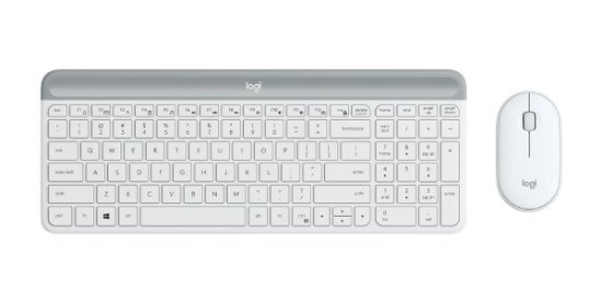 Tipkovnica + miš LOGITECH MK470 Slim Wireless, bežična, bijela