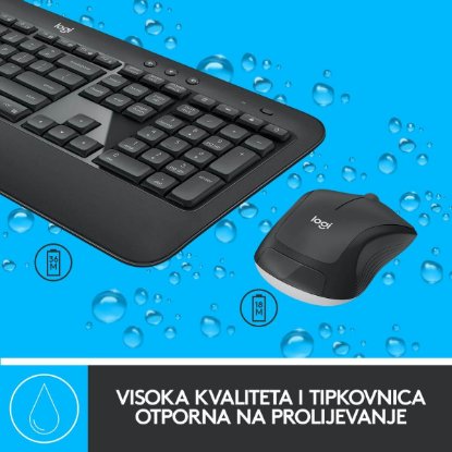 Tipkovnica + miš LOGITECH MK540 Advanced Combo, bežična, crna, Unifying receiver USB