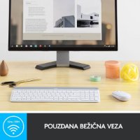 Tipkovnica + miš LOGITECH MK470 Slim Wireless, bežična, bijela