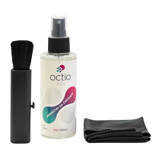 OPEN BOX - Sredstvo za čišćenje OCTIO S03, za ekrane, krpica, četkica, sprej, 150ml