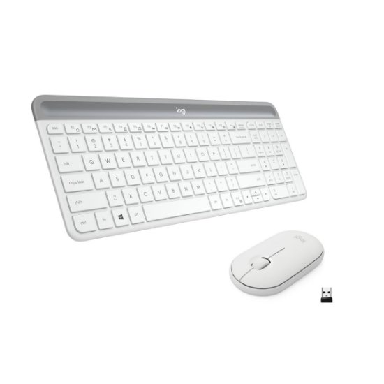 Tipkovnica + miš LOGITECH MK470 Slim Wireless, bežična, bijela