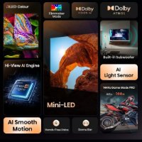 Mini-LED TV 65" HISENSE 65U7Q, Smart TV, 4K UHD, DVB-T2/C/S2, USB, Wi-Fi, BT, crni - energetski razred E