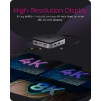 Docking station ICY BOX IB-DK408-C41, USB-C 4 na 1x DP, 1x HDMI, LAN, 2x USB-A, USB-C PD 60W, audio