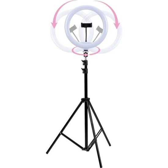 Stativ GRUNDIG LED Ring Light XXL, sa svjetlosnim prstenom, 120 LED dioda, do 195cm, crni