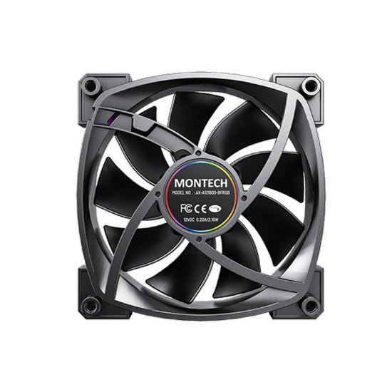 Ventilator MONTECH AX120 PWM, 120mm, 1600 okr/min, RGB, crni
