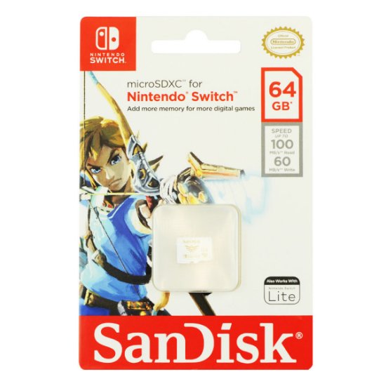 Memorijska kartica SANDISK za Nintendo Switch, microSDXC, 64 GB, SDSQXAT-064G-GNCZN, U3, C10, A1, UHS-1