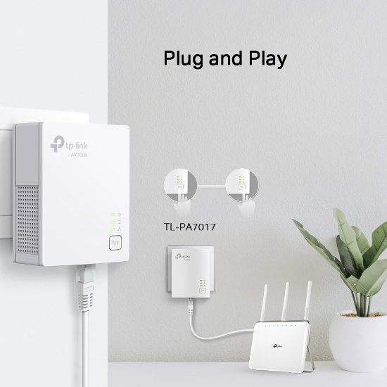 Powerline adapter TP-LINK AV1000 TL-PA7017KIT, mreža putem strujnog kabela, G-LAN