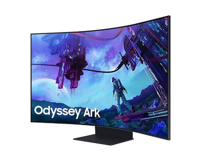 Gaming monitor 55" SAMSUNG Odyssey Ark LS55CG970NUXDU, 4K UHD, VA, 165Hz, 1ms, 600cd/m2, FreeSync, pivot, zakrivljeni, zvučnici, crni