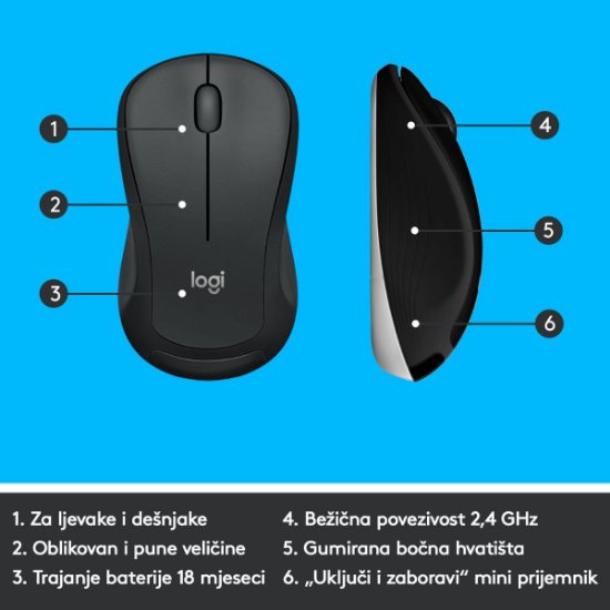 Tipkovnica + miš LOGITECH MK540 Advanced Combo, bežična, crna, Unifying receiver USB