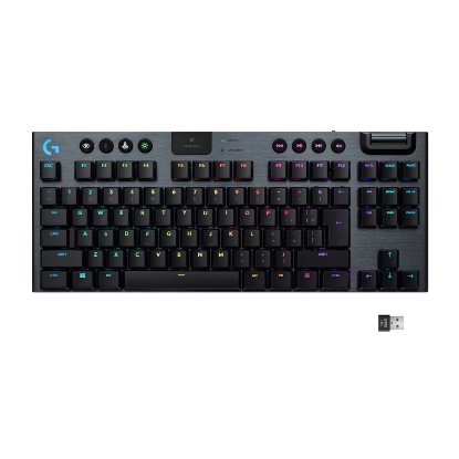 Tipkovnica LOGITECH Gaming G915 TKL Tenkeyless Lightspeed Linear, RGB, mehanička, bežična, UK Layout, USB, crna