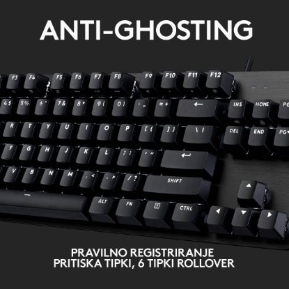 Tipkovnica LOGITECH Gaming G413 TKL SE, mehanička, crna, USB, US layout