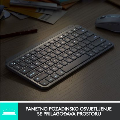 Tipkovnica LOGITECH MX Keys mini za Apple, bežična, BT, srebrna