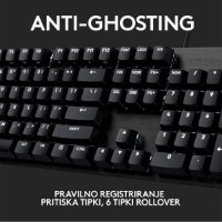 Tipkovnica LOGITECH Gaming G413 SE, mehanička, crna, USB, US layout