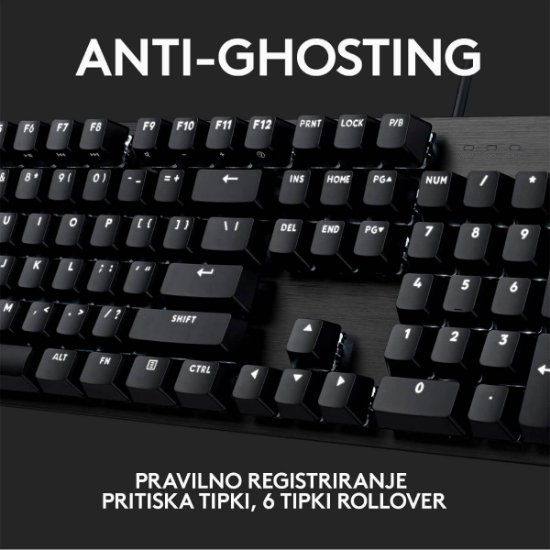Tipkovnica LOGITECH Gaming G413 SE, mehanička, crna, USB, US layout