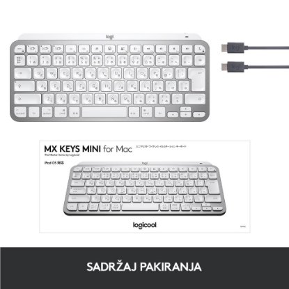 Tipkovnica LOGITECH MX Keys mini za Apple, bežična, BT, srebrna