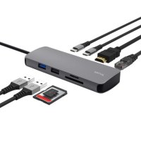 Docking station TRUST Dalyx, 8 u 1, USB-C na 2x USB 3.1, 2xUSB-C, HDMI, LAN, Card Reader
