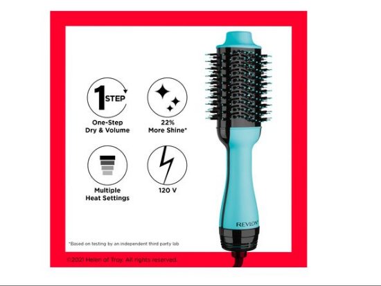 Četka za kosu REVLON Salon 2u1, sušenje i povećanje volumena kose, mint