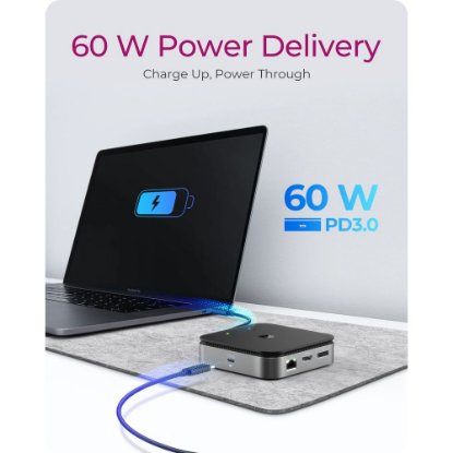 Docking station ICY BOX IB-DK408-C41, USB-C 4 na 1x DP, 1x HDMI, LAN, 2x USB-A, USB-C PD 60W, audio