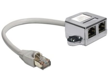 Adapter DELOCK, UTP Cat.5 doubler, 1x RJ45 (M) na 2x RJ45 (Ž)