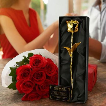 Poklon zlatna ruža MIKAMAX 24K Golden Rose