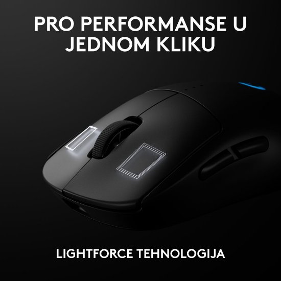 Miš LOGITECH Pro 2 Lightspeed, RGB, optički, bežični, 32000dpi, crni