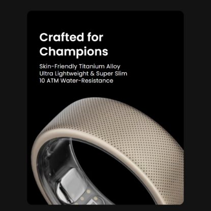 Pametni prsten AMAZFIT Helio Ring, veličina 10, praćenje aktivnosti, titanij